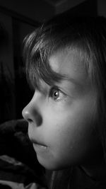 Close-up of boy looking away