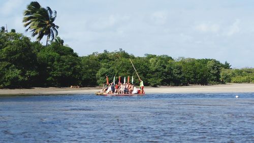 View of people in sea