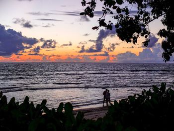 Scenic view of sea at sunset