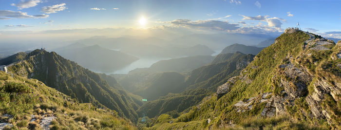 Panoramic view of mountains against sky