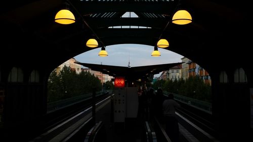 Railroad track at night