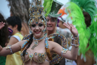 Young woman wearing mask