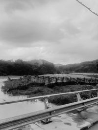 Bridge over river against sky