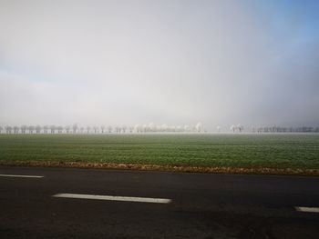 Scenic view of field against sky