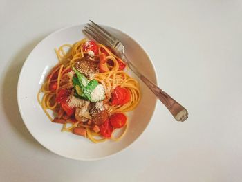 Close-up of food served in plate