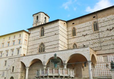 Low angle view of old building against sky