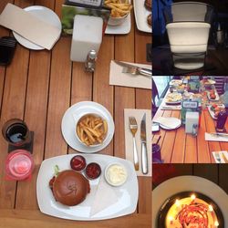 Close-up of food served on table