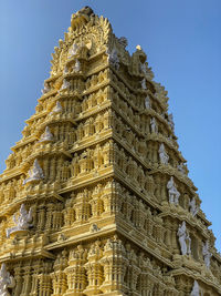 Low angle view of temple building against sky