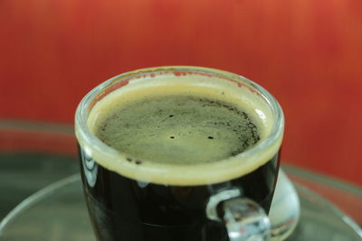 Close-up of coffee on table