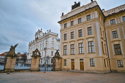 Low angle view of historical building against sky