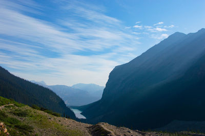 Scenic view of mountains against sky