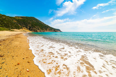 Scenic view of beach against sky