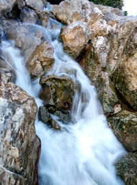 Scenic view of waterfall