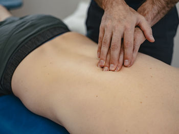 Patient having back massage