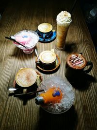 Close-up of food on wooden table