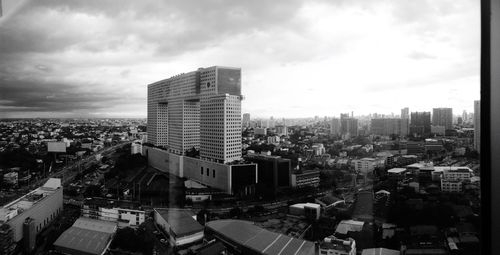High angle view of cityscape against sky