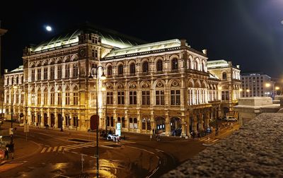 View of illuminated building at night