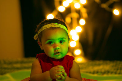 Portrait of girl looking at camera