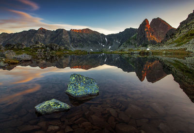 Reflection of mountain in lake