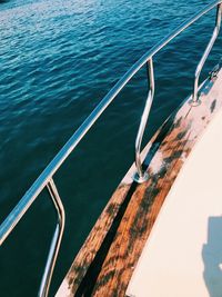 High angle view of boat in sea