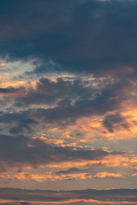 Low angle view of dramatic sky during sunset