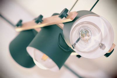 High angle view of light bulb on table