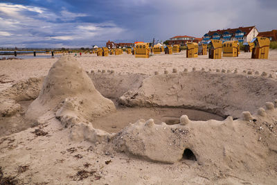 Panoramic view of beach against sky