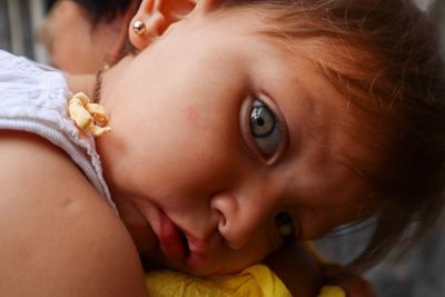 Close-up portrait of cute baby