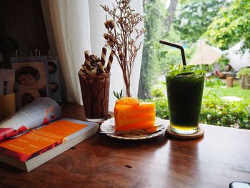 Various fruits on table