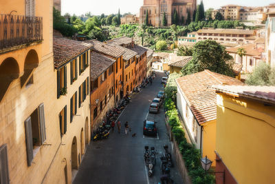 High angle view of city