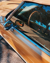 High angle view of car window