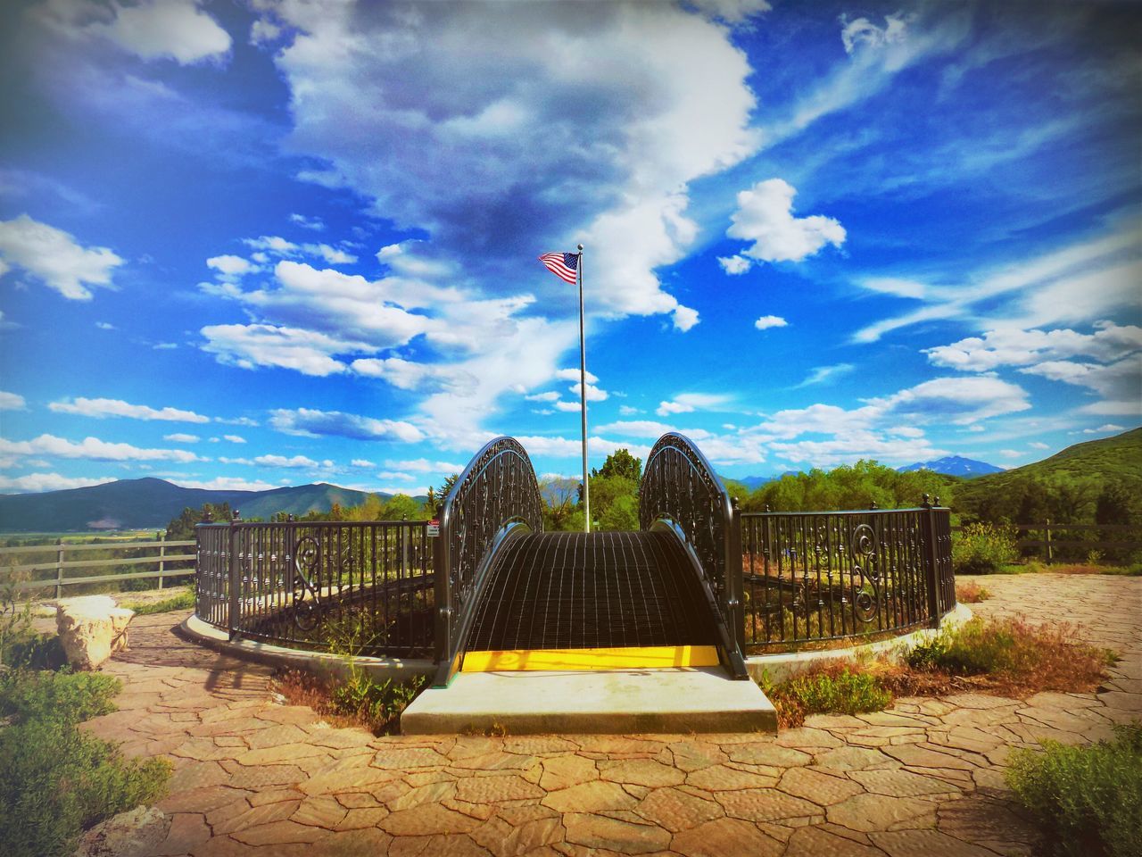 flag, sky, cloud - sky, no people, outdoors, architecture, day