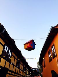 Low angle view of church against clear sky