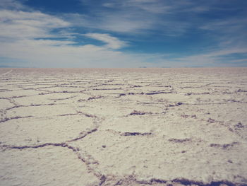 Scenic view of landscape against cloudy sky