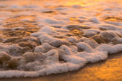 Surface level of sand on beach