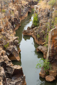 High angle view of rock formations