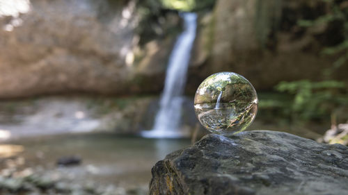 Close-up of bubble on rock