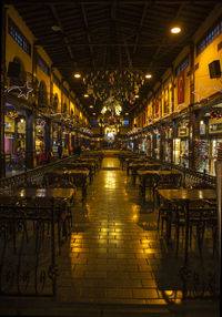 Illuminated street at night