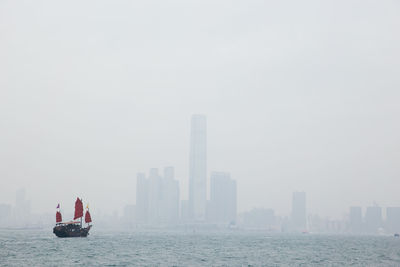 Boats sailing in sea