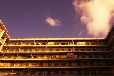 Exterior of building against sky during sunset