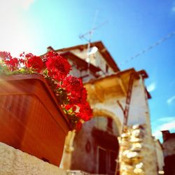 Low angle view of built structure against sky