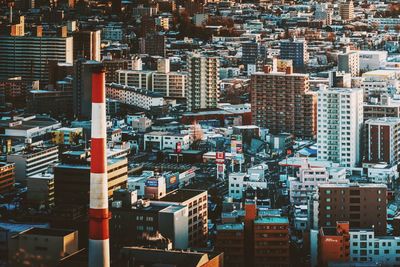 Aerial view of sapporo city