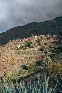 High angle view of townscape against sky