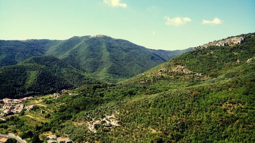 Scenic view of mountains against sky