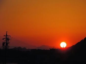 Silhouette of landscape at sunset