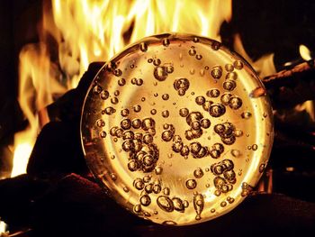 Close-up of illuminated christmas lights