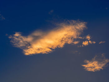 Low angle view of sky at sunset