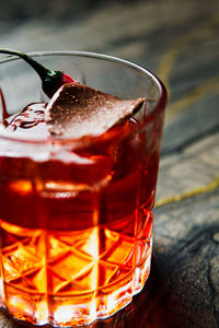 Close-up of drink on table