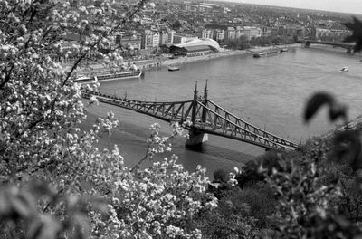 High angle view of bridge over river