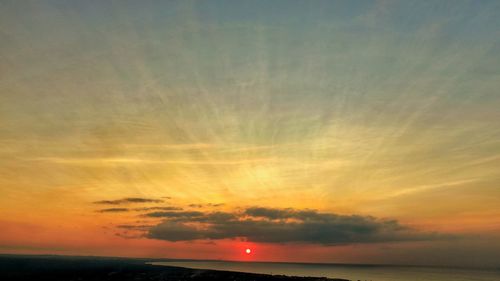 Scenic view of sunset over sea